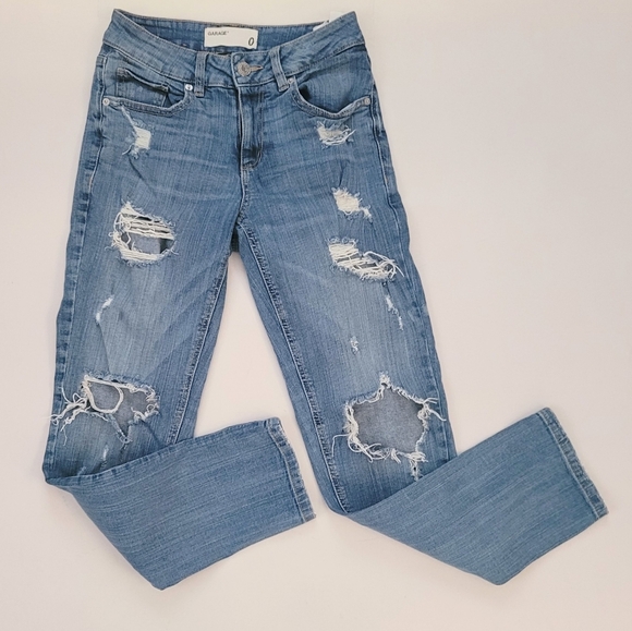 Garage Destroyed High Waisted Skinny Jeans Size 0 - Picture 6 of 7